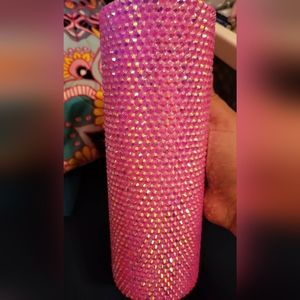 20 oz Hot Pink AB Rhinestone Tumbler